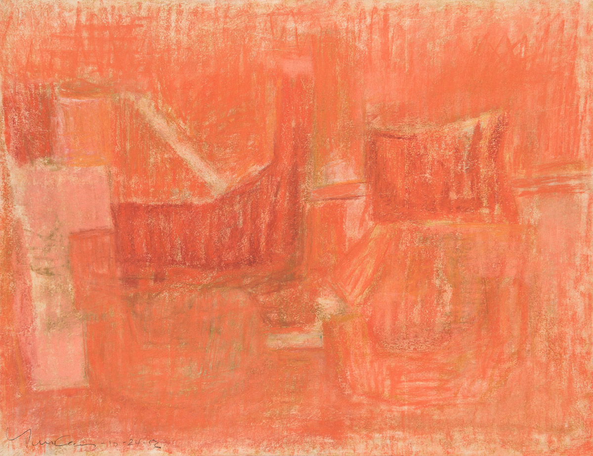 EMILIO CRUZ (1938 - 2004) Untitled (Abstraction in Red).